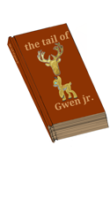 Size: 1080x2160 | Tagged: safe, artist:calebtyink, imported from derpibooru, oc, oc:gwen jr., deer, book, deer logo