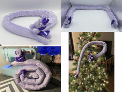 Size: 4096x3084 | Tagged: safe, artist:hibiscus stitch, imported from derpibooru, starlight glimmer, clefairy, pony, unicorn, christmas, christmas tree, holiday, irl, long glimmer, long pony, meme, photo, plushie, pokémon, solo, tree