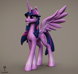 Size: 1024x974 | Tagged: safe, artist:teonanakatle, imported from derpibooru, twilight sparkle, alicorn, pony, 3d, solo, twilight sparkle (alicorn)