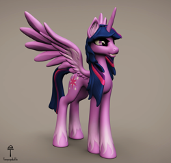 Size: 1515x1440 | Tagged: safe, artist:teonanakatle, imported from derpibooru, twilight sparkle, alicorn, pony, 3d, solo, twilight sparkle (alicorn)