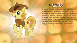 Size: 1280x719 | Tagged: safe, artist:andoanimalia, imported from derpibooru, braeburn, earth pony, pony, apple, bio, food, male, stallion