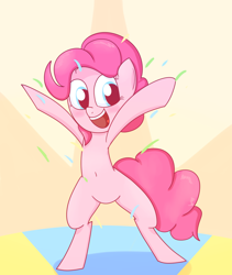 Size: 1280x1519 | Tagged: safe, artist:mr-degration, imported from derpibooru, pinkie pie, earth pony, pony, bipedal, confetti, female, solo