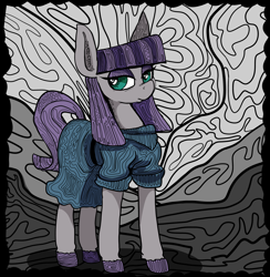 Size: 6850x7015 | Tagged: safe, artist:paskanaakka, derpibooru exclusive, imported from derpibooru, maud pie, earth pony, pony, abstract background, colored hooves, ear fluff, female, mare, solo, unshorn fetlocks