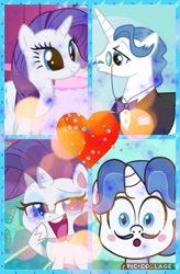 Size: 673x1024 | Tagged: safe, artist:thdpinkbiddykitty, edit, edited screencap, imported from derpibooru, screencap, fancypants, rarity, pony, bad thing no. 3, my little pony: pony life, sweet and elite, spoiler:pony life s01e05, collage, female, g4.5, male, pony life, raripants, shipping, straight