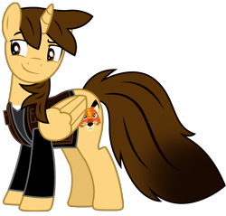 Size: 8919x8533 | Tagged: safe, artist:ejlightning007arts, imported from derpibooru, oc, oc only, oc:ej, alicorn, pony, alicorn oc, base used, charm, clothes, horn, jacket, male, simple background, stallion, transparent background, vector, wings