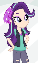 Size: 640x1040 | Tagged: safe, color edit, edit, editor:saltycube, imported from derpibooru, screencap, starlight glimmer, equestria girls, colored, human coloration, skin color edit, solo