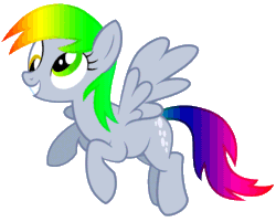 Size: 997x802 | Tagged: safe, artist:illuminatiums, imported from derpibooru, derpy hooves, human, pony, animated, color cycling, gif, multicolored hair, rainbow eyes, rainbow hair, seizure warning, simple background, solo, transparent background