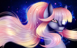 Size: 1900x1200 | Tagged: safe, artist:minelvi, imported from derpibooru, oc, oc only, oc:sirius, earth pony, pony, bust, earth pony oc, female, glowing eyes, mare, solo, stars