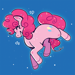 Size: 640x640 | Tagged: safe, artist:budipudi, imported from derpibooru, pinkie pie, earth pony, pony, blue background, cute, diapinkes, female, mare, profile, simple background, smiling, solo