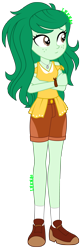 Size: 1332x4091 | Tagged: safe, artist:lhenao, artist:selenaede, imported from derpibooru, wallflower blush, human, equestria girls, base used, clothes, crossed arms, jewelry, necklace, shoes, shorts, simple background, socks, solo, transparent background