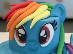 Size: 1123x841 | Tagged: safe, imported from derpibooru, rainbow dash, cake, cute, food, irl, photo