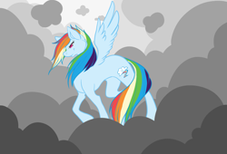 Size: 2943x2002 | Tagged: safe, artist:roboticalpaca, imported from derpibooru, rainbow dash, pegasus, pony, cloud, eyelashes, female, mare, on a cloud, solo