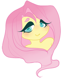 Size: 430x530 | Tagged: safe, artist:roboticalpaca, imported from derpibooru, fluttershy, equestria girls, blushing, bust, eyelashes, female, simple background, smiling, solo, transparent background