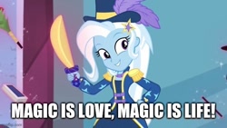 Size: 640x360 | Tagged: safe, edit, edited screencap, imported from derpibooru, screencap, trixie, equestria girls, equestria girls series, street magic with trixie, spoiler:eqg series (season 2), caption, image macro, imgflip, text