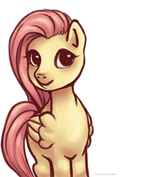 Size: 1839x2000 | Tagged: safe, artist:lulltonull, imported from derpibooru, fluttershy, pegasus, pony, female, mare, simple background, solo, white background