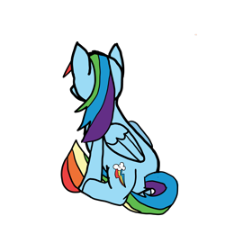 Size: 3840x3840 | Tagged: safe, artist:byteslice, imported from derpibooru, rainbow dash, pegasus, pony, female, looking away, mare, simple background, sitting, sitting on tail, solo, transparent background, wings