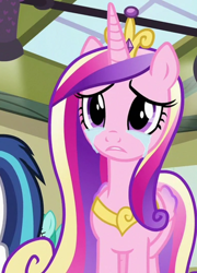 Size: 792x1097 | Tagged: safe, imported from derpibooru, screencap, princess cadance, shining armor, spring melody, sprinkle medley, alicorn, pony, a flurry of emotions, cropped, crying, female, mare, princess sadance, solo focus