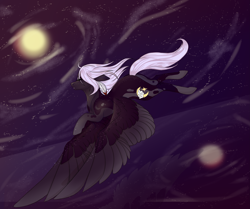 Size: 5249x4386 | Tagged: safe, artist:charlotteartz, imported from derpibooru, oc, oc only, oc:cloudy night, pegasus, pony, absurd resolution, female, mare, moon, solo