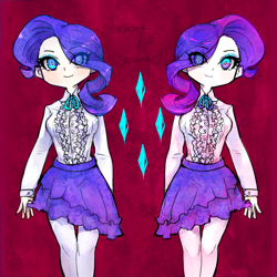 Size: 700x700 | Tagged: safe, artist:sjui00, imported from derpibooru, rarity, human, clothes, cutie mark, humanized, solo