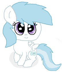 Size: 504x584 | Tagged: safe, artist:cottoncloudyfilly, imported from derpibooru, cotton cloudy, pegasus, pony, cloud, cottonbetes, cute, cutie mark, female, filly, g4, shadow, simple background, sitting, smiling, solo, white background