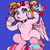 Size: 488x488 | Tagged: safe, artist:cooliodoolio, artist:coolioodoolioo, imported from derpibooru, pinkie pie, pegasus, pony, belly, bipedal, blue background, bracelet, choker, colorful, digital art, female, jewelry, mare, ms paint, pegasus pinkie pie, race swap, simple background, wings