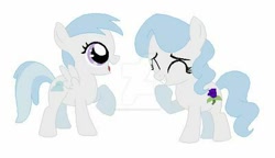 Size: 400x230 | Tagged: safe, artist:equinestuff, artist:selenaede, imported from derpibooru, cotton cloudy, royal blue, earth pony, pegasus, pony, base used, cottonbetes, cute, female, filly, royalbetes, siblings, sisters, twins