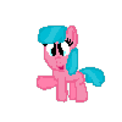 Size: 1024x1024 | Tagged: safe, artist:mario64, imported from derpibooru, aquamarine, earth pony, pony, aquabetes, cute, female, filly, open mouth, pixel art, raised leg, simple background, solo, transparent background