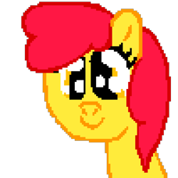 Size: 1024x1024 | Tagged: safe, artist:mario64, imported from derpibooru, apple bloom, earth pony, pony, adorabloom, alternate hairstyle, cute, female, filly, pixel art, simple background, solo, transparent background