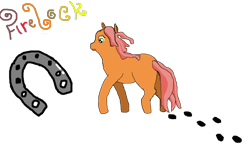 Size: 920x551 | Tagged: safe, artist:musiccloud101, imported from derpibooru, firelock, pony, unicorn, cute, deviantart muro, drawn on deviantart muro, female, filly, firedorable, horseshoes, simple background, transparent background, walking