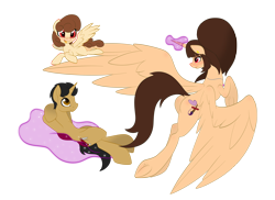 Size: 3000x2184 | Tagged: safe, artist:miniferu, imported from derpibooru, oc, oc only, oc:handy hoofs, oc:shiny smiley, oc:spring beauty, alicorn, pegasus, unicorn, 2020 community collab, derpibooru community collaboration, 2021 community collab, bust, butt, family, female, filly, flying, foal, magic, male, offspring, parent:oc:handy hoofs, parent:oc:spring beauty, parents:oc x oc, plot, portrait, simple background, spread wings, transparent background, wings