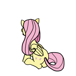 Size: 3840x3840 | Tagged: safe, artist:byteslice, imported from derpibooru, fluttershy, pegasus, pony, female, looking away, mare, simple background, sitting, solo, transparent background, wings