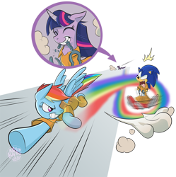 Size: 700x702 | Tagged: safe, artist:boscoloandrea, imported from derpibooru, rainbow dash, twilight sparkle, hedgehog, pegasus, pony, unicorn, clothes, cuffs, flying, prison outfit, prisoner, prisoner rd, prisoner ts, simple background, sonic the hedgehog, sonic the hedgehog (series), transparent background