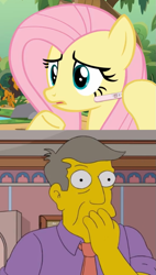 Size: 557x979 | Tagged: safe, edit, edited screencap, editor:haileykitty69, imported from derpibooru, screencap, fluttershy, human, pegasus, i'm so sorry, crossover, crossover shipping, fluttermour, joke, my little pony, pregnancy test, pregnancy test meme, seymour skinner, shipping, the simpsons