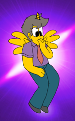 Size: 1881x3025 | Tagged: safe, artist:haileykitty69, imported from derpibooru, alicorn, anthro, human, alicornified, crossover, horn, race swap, seymour skinner, the simpsons, wings