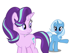 Size: 1117x821 | Tagged: safe, artist:stardustsentryyt105, imported from derpibooru, starlight glimmer, trixie, simple background, transparent background