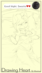 Size: 2340x4096 | Tagged: safe, artist:maximus, imported from derpibooru, oc, oc only, oc:ashley rivera, oc:ashley-, oc:drawing heart/alcestis, anthro, unicorn, bed, cellphone, chatting, phone, plushie, solo, teddy bear