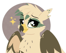 Size: 2474x2000 | Tagged: safe, artist:emberslament, imported from derpibooru, oc, oc only, oc:dillinger, griffon, eared griffon, lineless, looking at you, male, simple background, transparent background