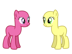 Size: 2048x1536 | Tagged: safe, artist:cinnamontoastedofcrunches, imported from derpibooru, oc, oc only, earth pony, pony, scare master, bald, base, duo, duo female, female, mare, simple background, transparent background