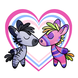 Size: 3000x3000 | Tagged: safe, artist:bestpartofwakingup, imported from derpibooru, oc, oc only, pony, zebra, bipedal, eyes closed, heart, oc x oc, shipping, simple background, transparent background, zebra oc