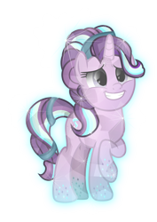 Size: 6000x8466 | Tagged: safe, artist:lincolnbrewsterfan, derpibooru exclusive, imported from derpibooru, starlight glimmer, crystal pony, pony, unicorn, absurd resolution, alternate hairstyle, crystal starlight, crystallized, crystallized pony, female, hairband, hoof designs, inkscape, looking forward, mare, rainbow power, rainbow power-ified, raised hoof, simple background, smiling, tail band, transparent background, vector