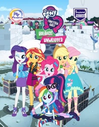 Size: 956x1221 | Tagged: safe, edit, edited screencap, imported from derpibooru, screencap, applejack, fluttershy, pinkie pie, rainbow dash, rarity, sci-twi, sunset shimmer, trixie, twilight sparkle, equestria girls, equestria girls series, holidays unwrapped, spoiler:eqg series (season 2), clothes, converse, dvd cover, humane five, humane seven, humane six, indonesia, indonesian, o come all ye squashful, perdana record, pt. musik perdana kreativa, saving pinkie's pie, shoes