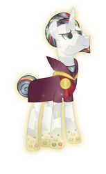 Size: 5058x8278 | Tagged: safe, artist:lincolnbrewsterfan, derpibooru exclusive, imported from derpibooru, chancellor neighsay, crystal pony, pony, unicorn, absurd resolution, alternate hairstyle, brooch, clothes, crystallized, crystallized pony, hoof designs, inkscape, looking up, male, pin, rainbow power, rainbow power-ified, robe, school logo, simple background, smiling, stallion, transparent background, vector