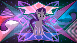 Size: 3840x2160 | Tagged: safe, artist:laszlvfx, edit, imported from derpibooru, starlight glimmer, pony, unicorn, abstract background, solo, standing, wallpaper, wallpaper edit