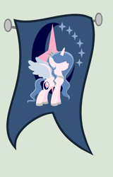 Size: 1936x3016 | Tagged: safe, artist:lominicinfinity, imported from derpibooru, oc, oc only, oc:sparkdust knight, alicorn, pony, female, flag, mare, simple background, solo