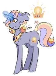 Size: 400x544 | Tagged: safe, artist:gallantserver, imported from derpibooru, oc, oc only, oc:solarite, pony, unicorn, female, magic, magical lesbian spawn, mare, offspring, parent:princess celestia, parent:rarity, parents:rarilestia, simple background, solo, transparent background