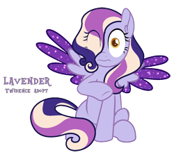 Size: 1132x1008 | Tagged: safe, artist:gallantserver, imported from derpibooru, oc, oc only, oc:lavender, pegasus, pony, female, magical lesbian spawn, mare, offspring, parent:princess cadance, parent:twilight sparkle, parents:twidance, simple background, solo, transparent background, two toned wings, wings