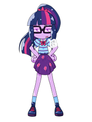 Size: 1668x2224 | Tagged: safe, alternate version, artist:batipin, imported from derpibooru, sci-twi, twilight sparkle, equestria girls, female, hand on hip, looking at you, multiple variants, simple background, solo, sumashi gao, transparent background