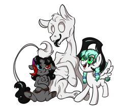 Size: 1169x1024 | Tagged: safe, artist:daisyminttea, imported from derpibooru, oc, oc:chromium shade, oc:faceless, oc:glassy sky, hybrid, original species, pegasus, pony, derpibooru community collaboration, 2021 community collab, hybrid oc, no face, pegasus oc, simple background, transparent background, wings