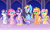 Size: 1024x624 | Tagged: safe, alternate version, artist:resgi_art, imported from derpibooru, applejack, fluttershy, pinkie pie, rainbow dash, rarity, twilight sparkle, alicorn, earth pony, pegasus, pony, unicorn, base used, mane six, movie accurate, rainbow power, rainbow power-ified, twilight sparkle (alicorn)