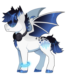 Size: 650x719 | Tagged: safe, artist:lastnight-light, imported from derpibooru, oc, oc only, oc:frequency, bat pony, pony, headphones, male, simple background, solo, stallion, sunglasses, transparent background